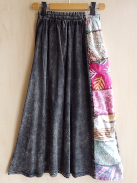 ウォッシュサイド柄パッチワークスカート