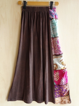 ウォッシュサイド柄パッチワークスカート