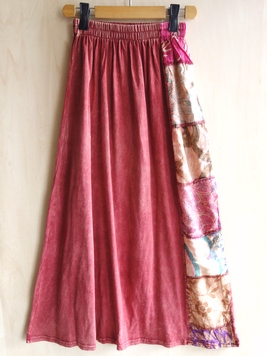 ウォッシュサイド柄パッチワークスカート