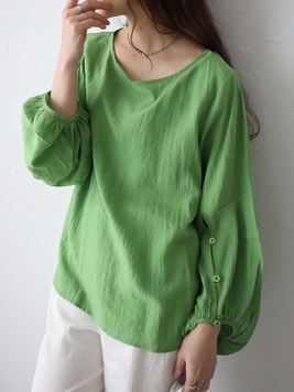 ポワン袖ドロップショルダープルオーバー