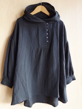 コットンダブルガーゼフードチュニック