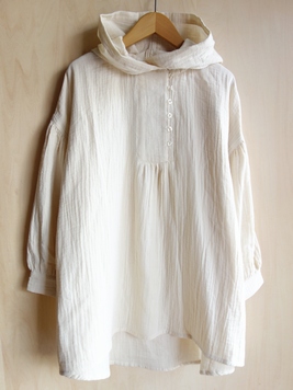 コットンダブルガーゼフードチュニック