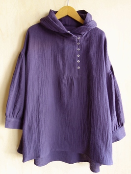 コットンダブルガーゼフードチュニック