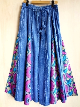 アフリカンバティック超ワイドフレアパンツ