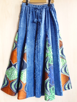 アフリカンバティック超ワイドフレアパンツ