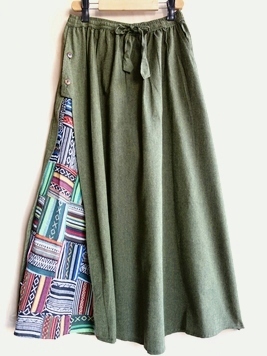 コットンゲリパッチワークスカート