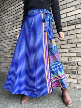 オールドサリーリバーシブル巻きスカート 梟 通販 エスニック アジアン ナチュラル ファッション 服 雑貨