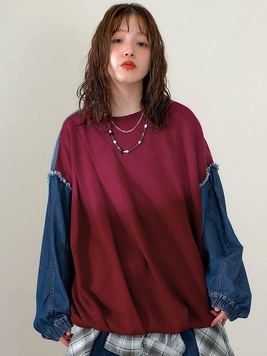 ミルフィーユデニムMIXプルオーバー