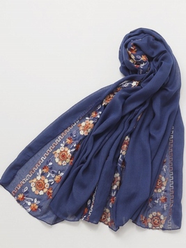 フィーカ花刺繍ストール