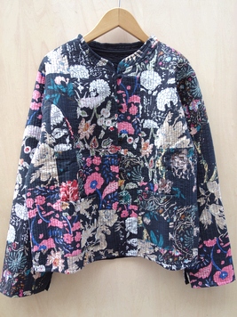 キルトパッチワークリバーシブル裏無地ジャケット