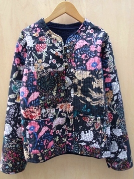 キルトパッチワークリバーシブル裏無地ジャケット