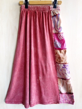 ウォッシュサイド柄パッチワークスカート