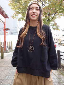 コットンツイルガーゼWフェイスリブTOP