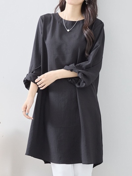 袖リボンチュニックワンピース