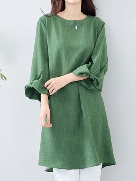 袖リボンチュニックワンピース