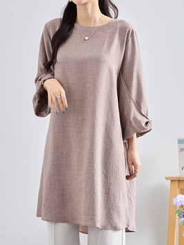 袖リボンチュニックワンピース