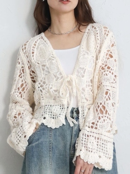 花のかぎ針ボレロ