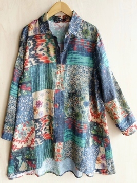 エスニカフAラインロングブラウス