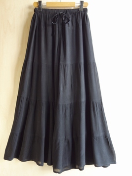 クレープティアードワイドフレアパンツ