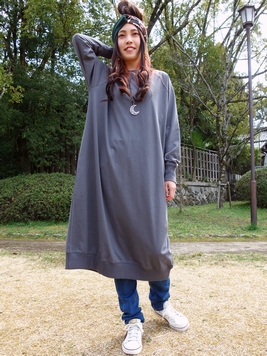 カットラグランワンピース 梟 通販 エスニック アジアン ナチュラル ファッション 服 雑貨