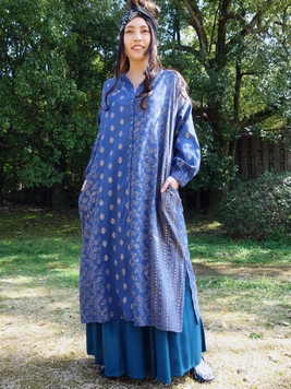 ホロモハール前開きワンピース 梟 通販 エスニック アジアン ナチュラル ファッション 服 雑貨