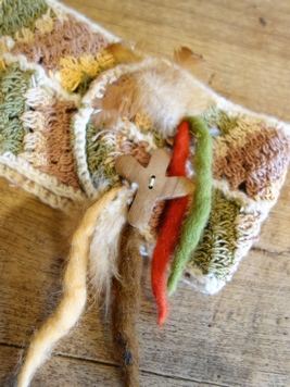 コットンニットとティティウールのヘアバンド