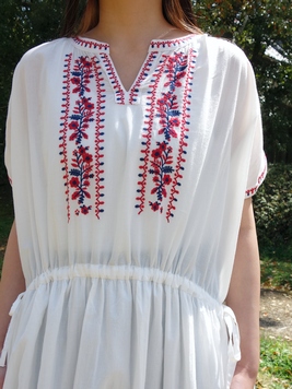 パローツ刺繍ワンピース 梟 通販 エスニック アジアン ナチュラル ファッション 服 雑貨