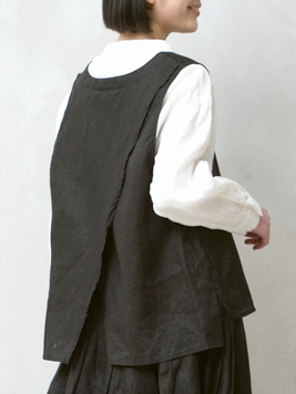 リネンオックスバックスリットベスト