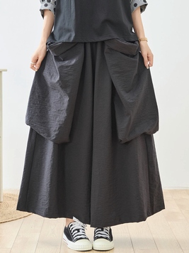 ぽわんと立体ポッケワイドフレアパンツ