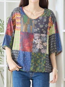 パッチワゆるコットンTOP