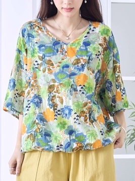 ウォーターカラーゆるコットンTOP