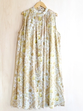 花花インドコットンボイル前開きワンピース