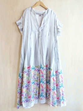 おちゃめな動物たちのインドコットンワンピース