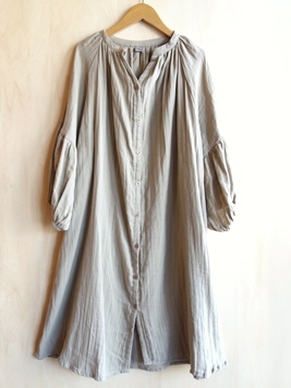 コットンのダブルガーゼチュニックワンピース