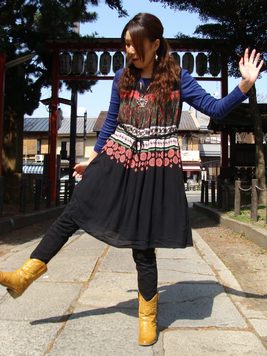 トロピカルボーダードレス 梟 通販 エスニック アジアン ナチュラル ファッション 服 雑貨