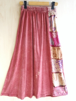 ウォッシュサイド柄パッチワークスカート