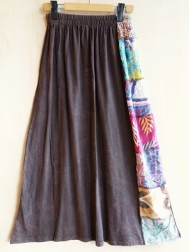 ウォッシュサイド柄パッチワークスカート