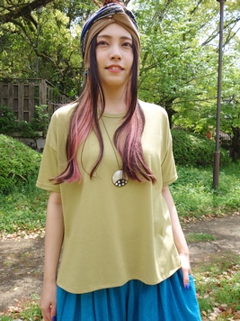 汗じみしにくいラウンドヘムカットソーTシャツ