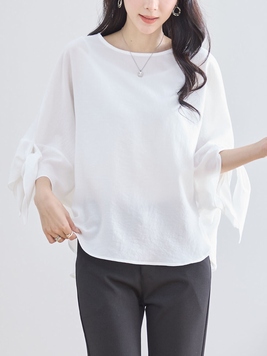 リボン袖ドルマンTOP