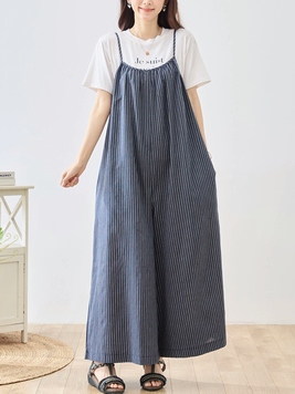 ワイドナコットンサロペット