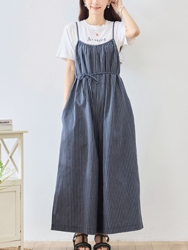 ワイドナコットンサロペット