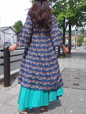 フルーレット前開きワンピース 梟 通販 エスニック アジアン ナチュラル ファッション 服 雑貨