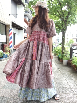 ヴィンテージサリーワンピース