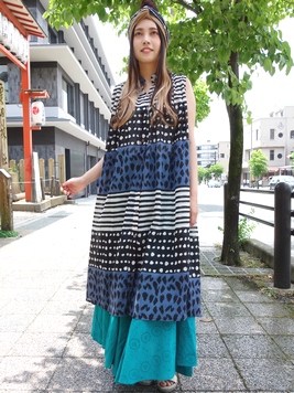 アフミックス前開きワンピース 梟 通販 エスニック アジアン ナチュラル ファッション 服 雑貨