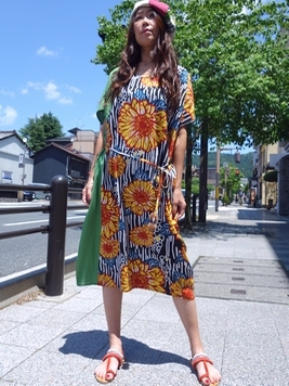 ハナモダンワンピース 梟 通販 エスニック アジアン ナチュラル ファッション 服 雑貨