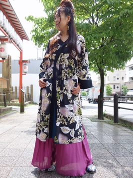 紫陽花浴衣ならいワンピース