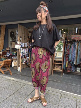アフリカンプレーンサルエルパンツ