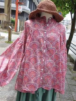 ピコフラコットンギャザーブラウス