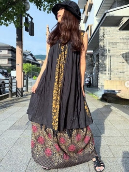 花エンブくしゅふわコットンワンピース