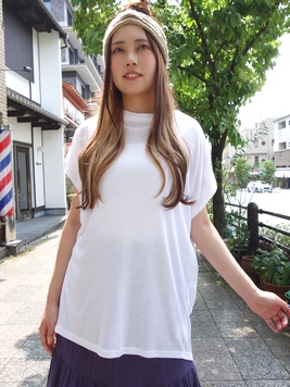 接触冷感モックネックTOP